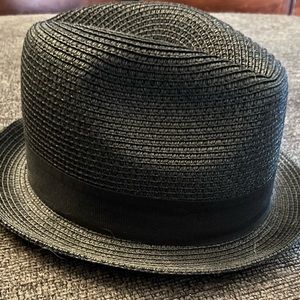Adjustable Black Straw Fedora For Sale!
